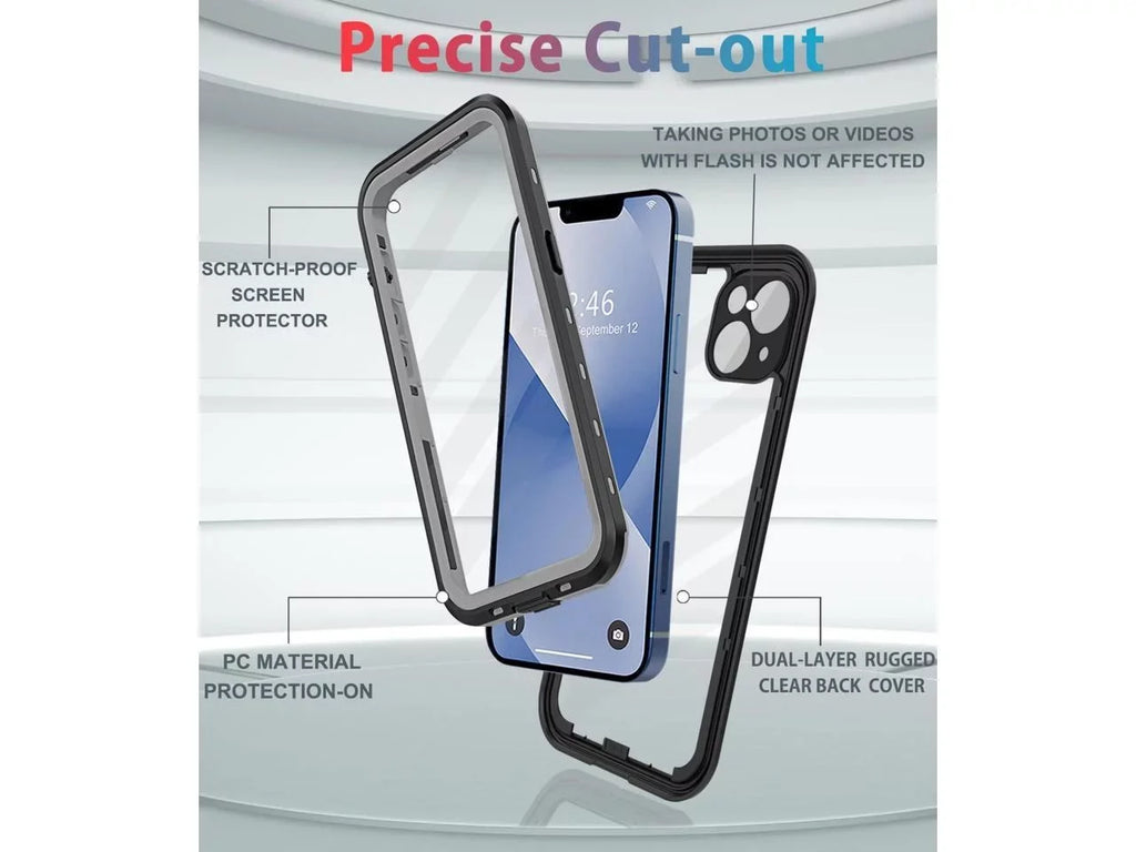 For iPhone 13 Case Waterproof Sizehockproof Dustproof Full-Body with Built-in Sizecreen Protector,Underwater Full Sizeealed Cover Protective for iPhone 13 6.1 inch