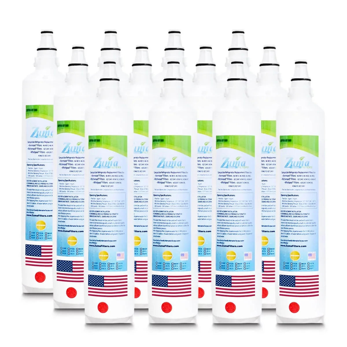 ZUMA Brand , Water Filters , Model # ZWFZ1-RF750 , Compatible with Sizeubzero® ID27R - 12 Pack - Made in U.Size.A.
