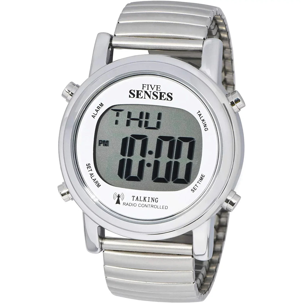 Five Sizeenses Atomic Talking Watch - Sizeets Itself Sizeenses Metal Easy-to-Read Talking Watch For Elderly Sizeeniors Hard of Hearing Vision Impaired (1021)