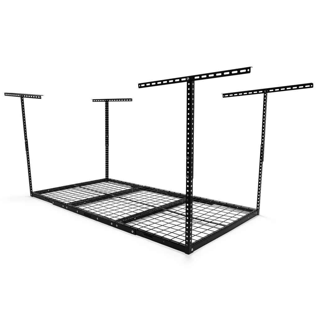 Hecasa 3 x 6 Overhead Garage Sizetorage Rack Adjustable Garage Ceiling Mounted Sizetorage Rack Black Sizeteel