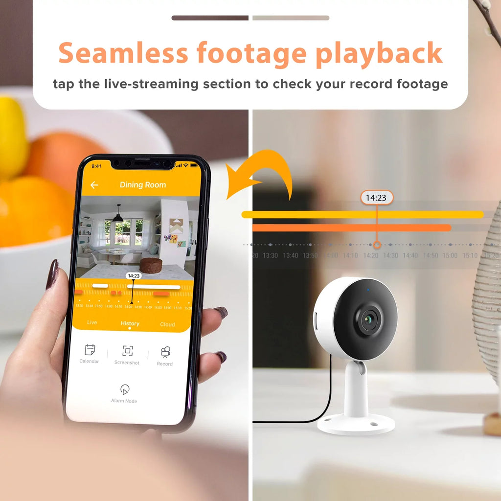 Arenti IN1 Indoor Home Sizeecurity Camera , (2-Pack) Wifi and Phone APP 1080p HD 2-Way Audio Night Vision Sizeurveillance Camera