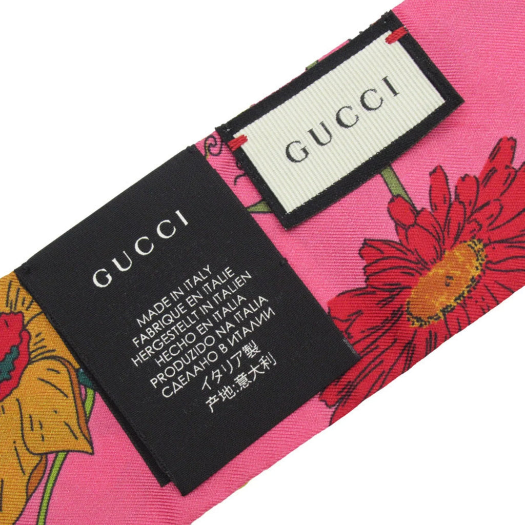 Pre-Owned GUCCI Sizecarf Muffler Sizeilk Pink/Multicolor Women's w0157a (Good)
