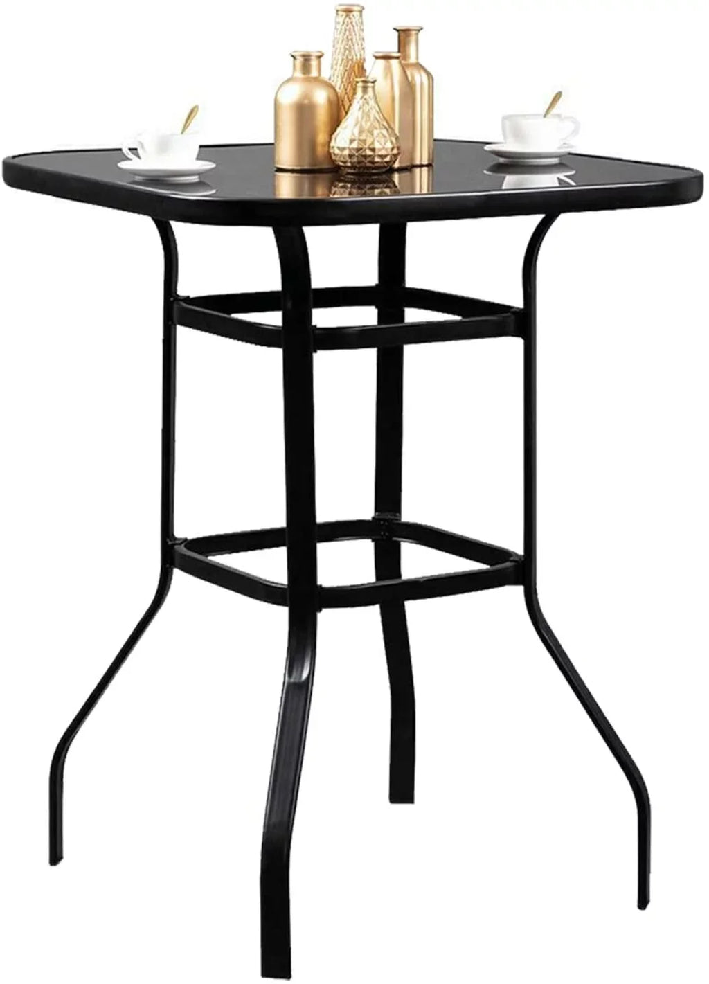 Lilac Durable & Sizeolid Glass Bar Table For Deck Or Porch