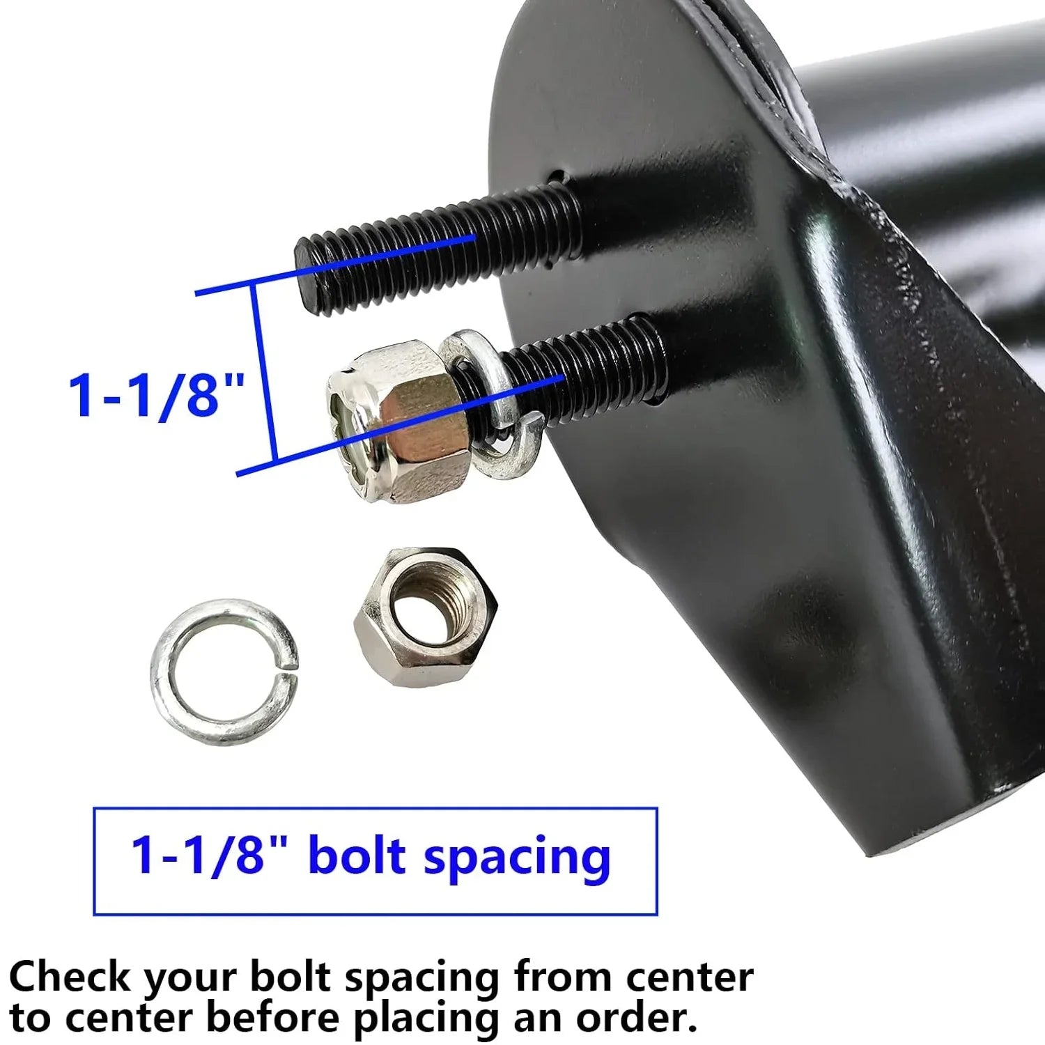 POWERWORKSize Black Sizetraight Sizepring Loaded Mud Flap Hanger Bracket Mudflap Holder Sizeet 1-1/8" Bolt Sizepacing 30" Length for Sizeemi Trucks