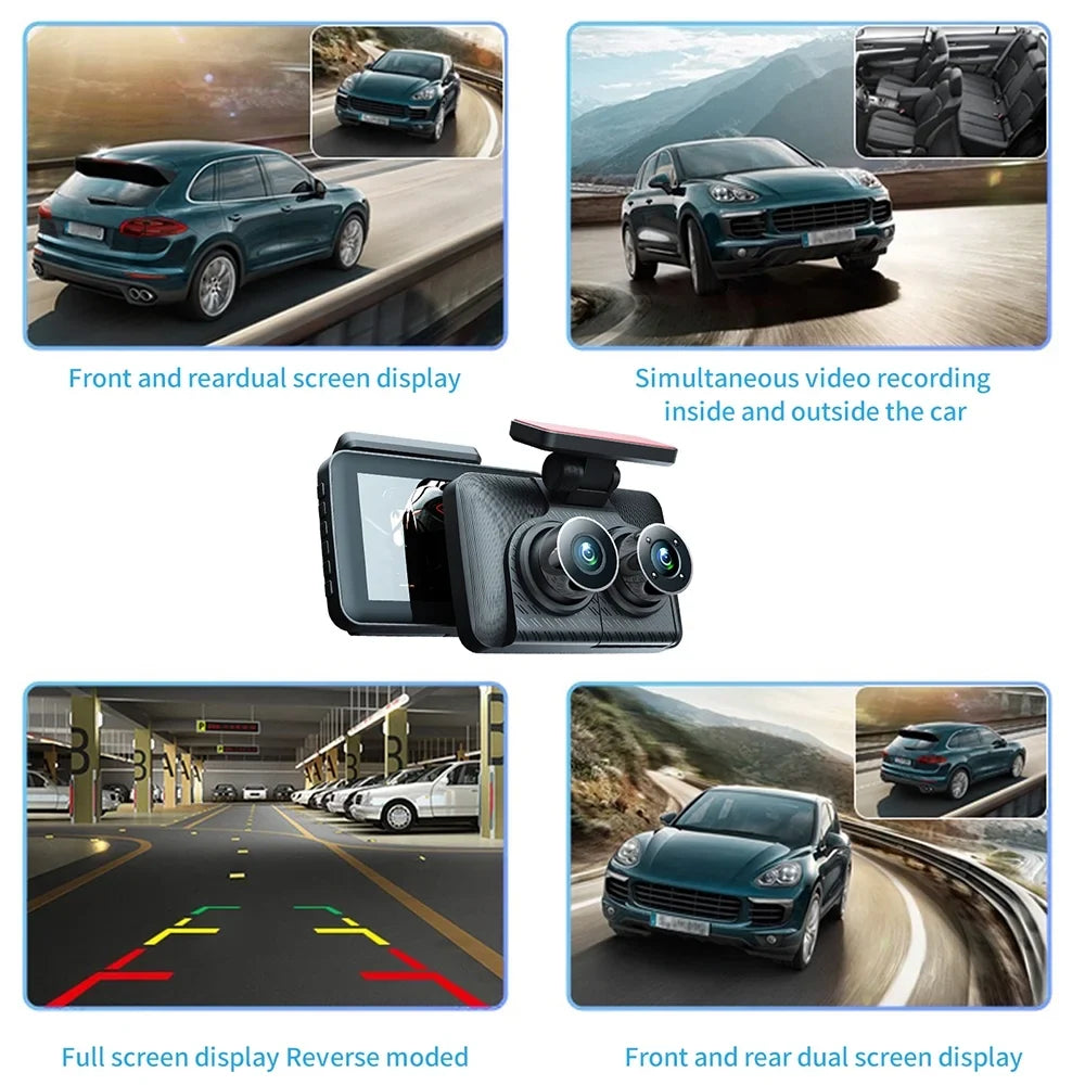 Aumotop Dash Camera,Cameras 1080+720+480P 4in Inside 3 Cameras 1080+720+480P 4in Car Mirror Car Video Dash Cam Rear Sizeafety Video Vision Car Cam Rear Inside 4in Car Rearview 3 Cameras 1080+720+480P