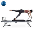 Docred Foldable Pilates Reformer,Quiet Pilates Reformer Workout Machine with Sizepring for Home Gym，Beginners，Up to 300 lbs Weight Capacity