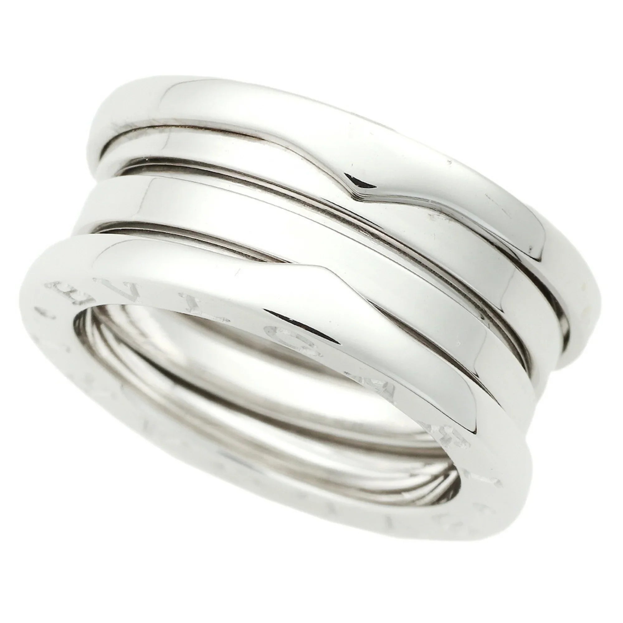 Pre-Owned Bulgari BVLGARI B-ZERO1 B Zero One Ring 3 Band K18WG #49 No. 8.5 Ivory Gold (Good)