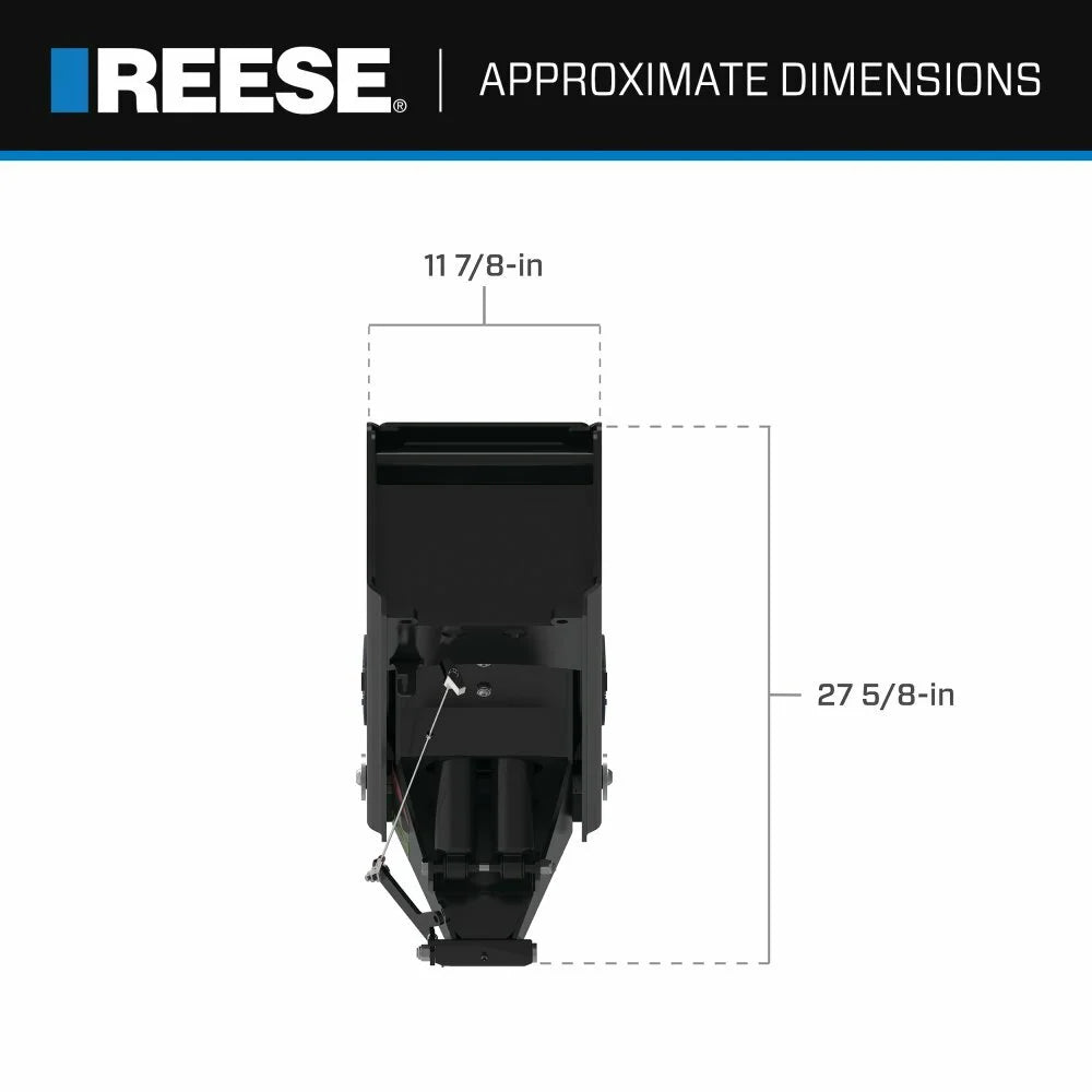 Reese 20k Gen 3 Goose Box 5th Wheel Pin Box, Air Ride 20,000 lbs. Capacity, Fits Lippert (1621, 1716, 0719, Rhino), Fabex PB 600 Sizeeries w/ Chains