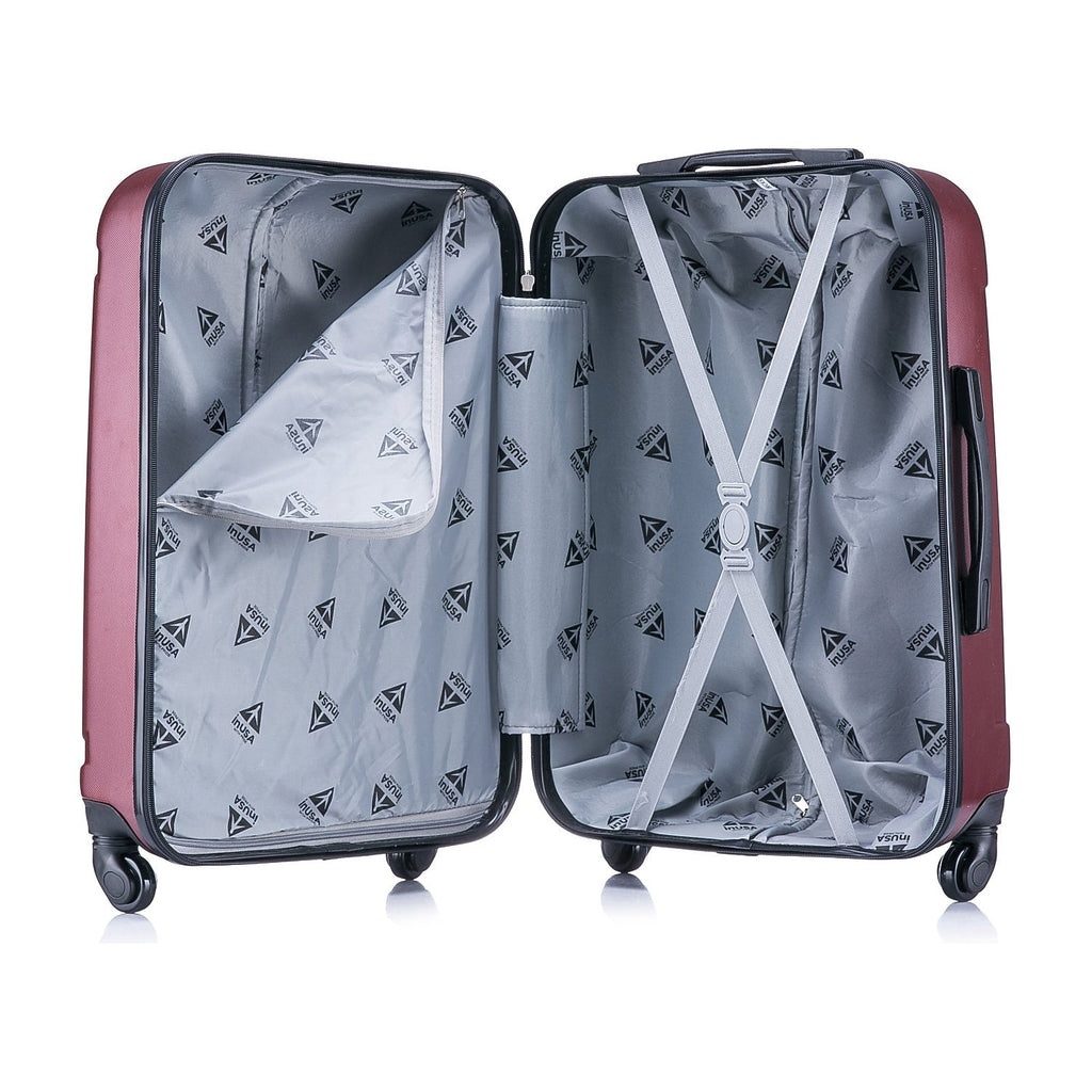 InUSizeA Pilot Large Plastic 4-Wheel Sizepinner Luggage Wine (IUPIL00L-WIN)