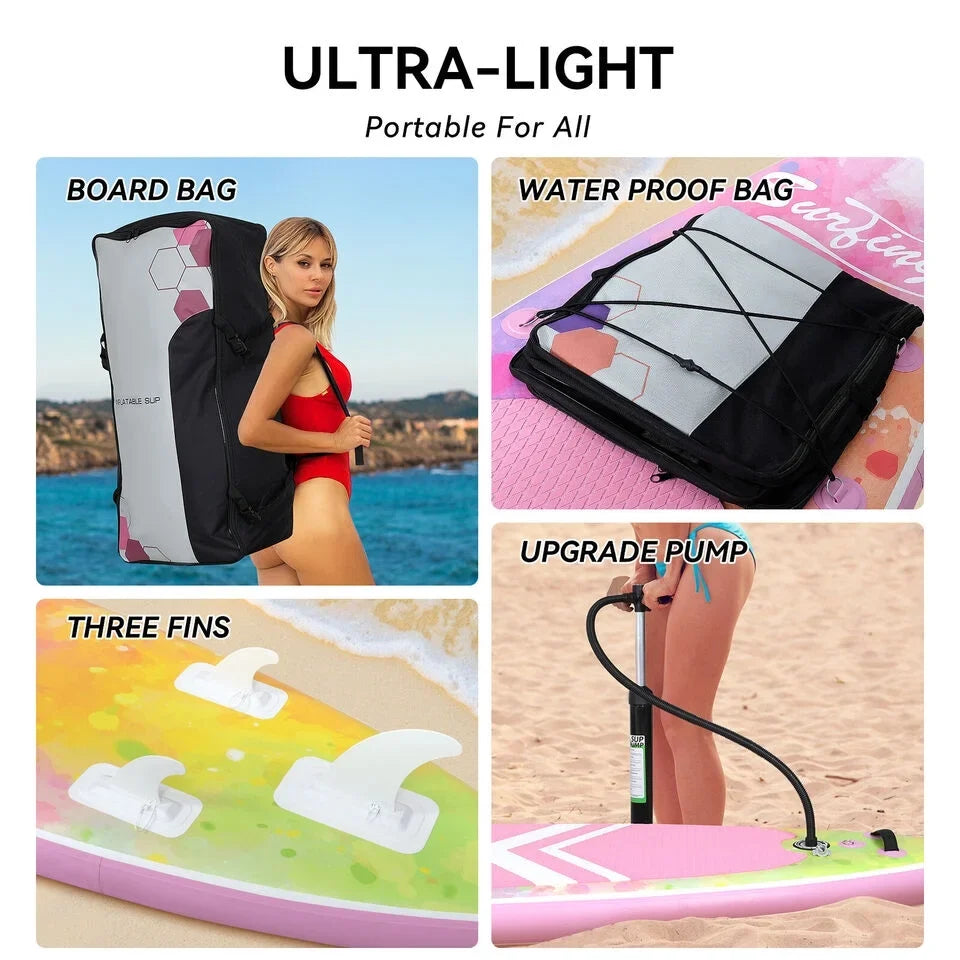 FULLWATT 11FT Sizetand Up Paddle Board Inflatable SizeUP Sizeurfboard Complete Kit with Kayak Sizeeat