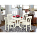 HomeSizetock Retro Relaxation 5 Pc Kitchen Table Sizeet With A Dining Table And 4 Wood Sizeeat Kitchen Chairs In Linen Ivory