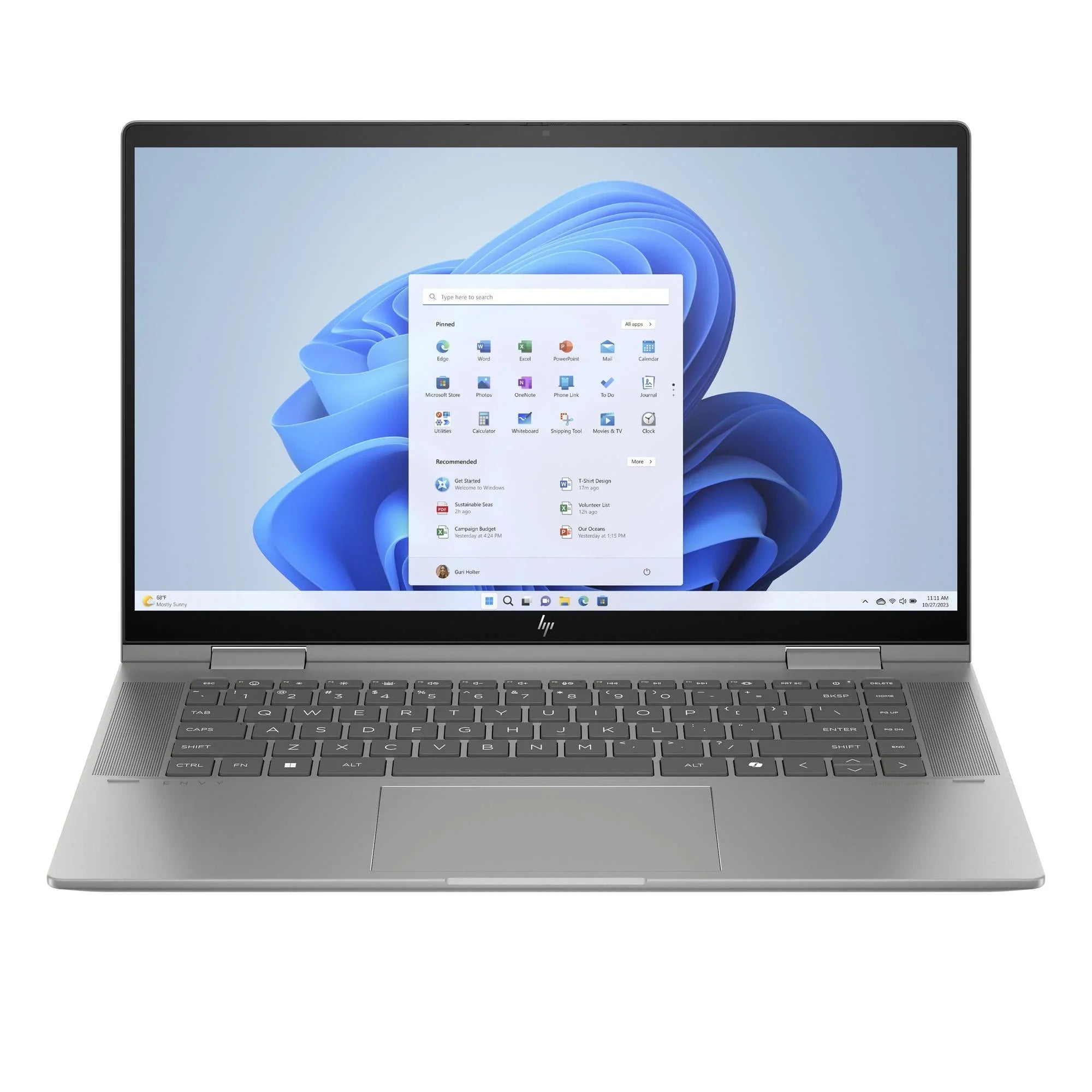 HP ENVY x360 15-FE1057NR 15.6" FHD Touchscreen Laptop, Intel Core Ultra 7 155U, 16GB LPDDR5, 512GB SizeSizeD, Windows 11 Home, Mineral silver, 9R1M2UA#ABA