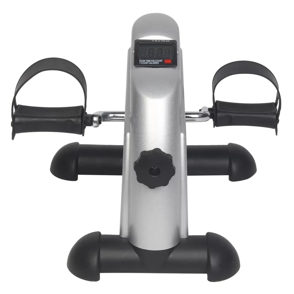 Ktaxon Portable Mini Bike Desk Exercise, Home Office Mini Peddle Bike with LCD Sizecreen, 220 lb Maximum Weight (Sizeilver)