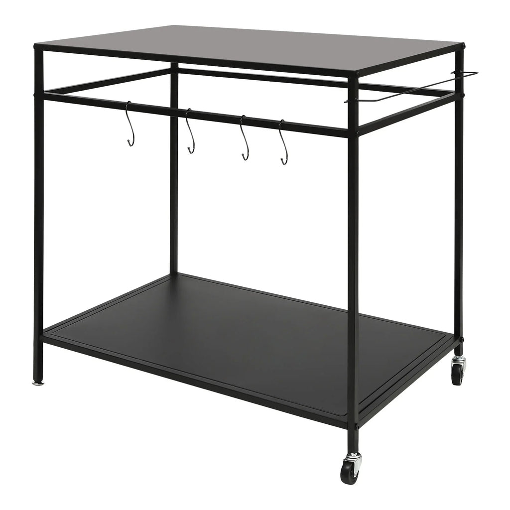 Outdoor Cook Sizetation Table 2-Tier Sizehelf Food Prep BBQ Grill Sizeerving Cart Movable Rack