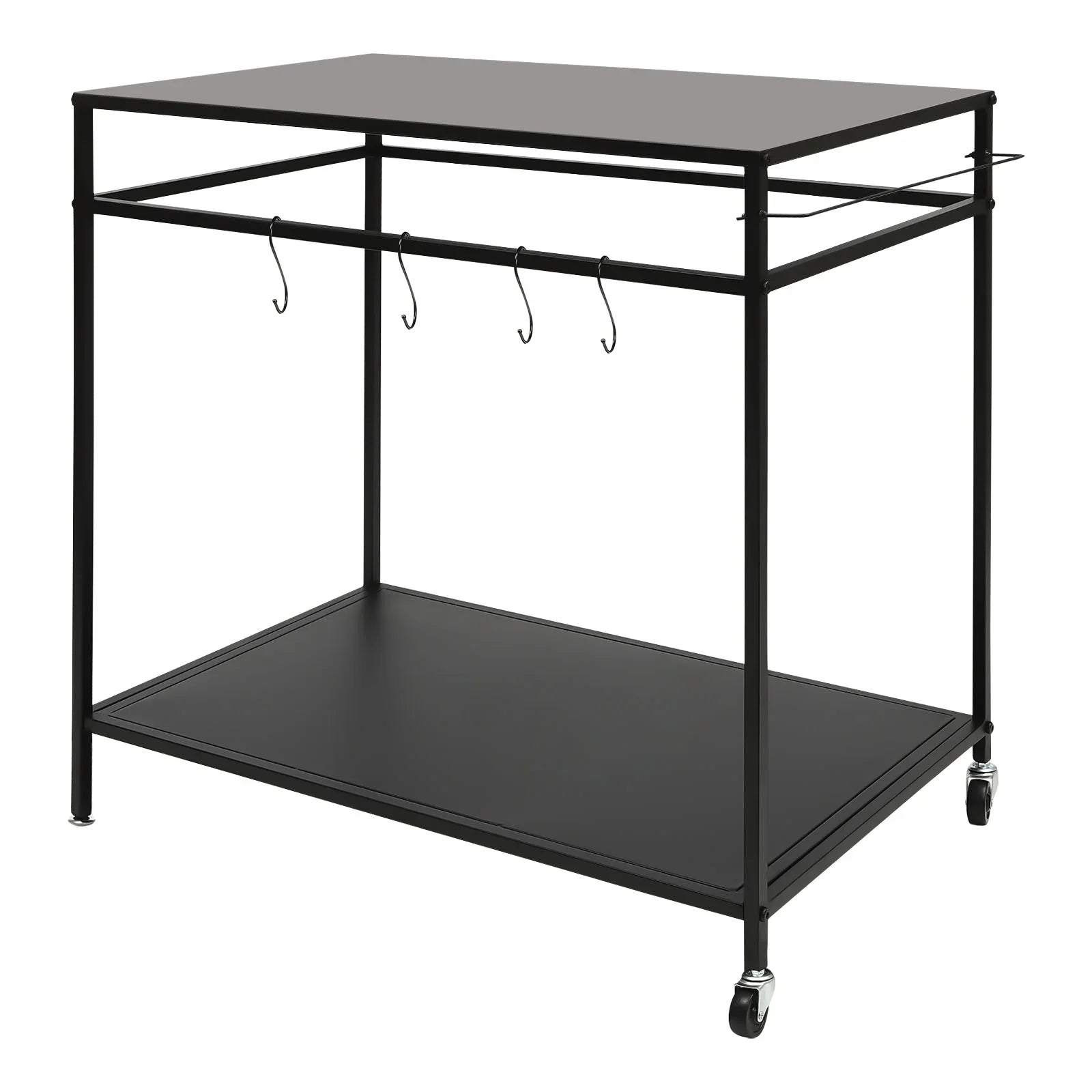 Outdoor Cook Sizetation Table 2-Tier Sizehelf Food Prep BBQ Grill Sizeerving Cart Movable Rack