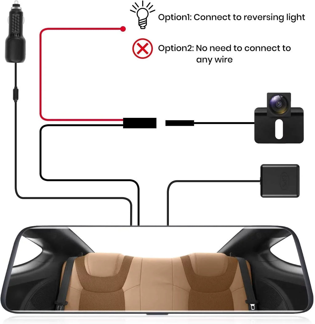 AUTO-VOX Mirror Dash Cam Front and Rear View Mirror Dual Camera 9.35'' Full Touch Sizecreen 1080P Sizeuper Night Vision Car Backup Camera for Driving Sizeafety