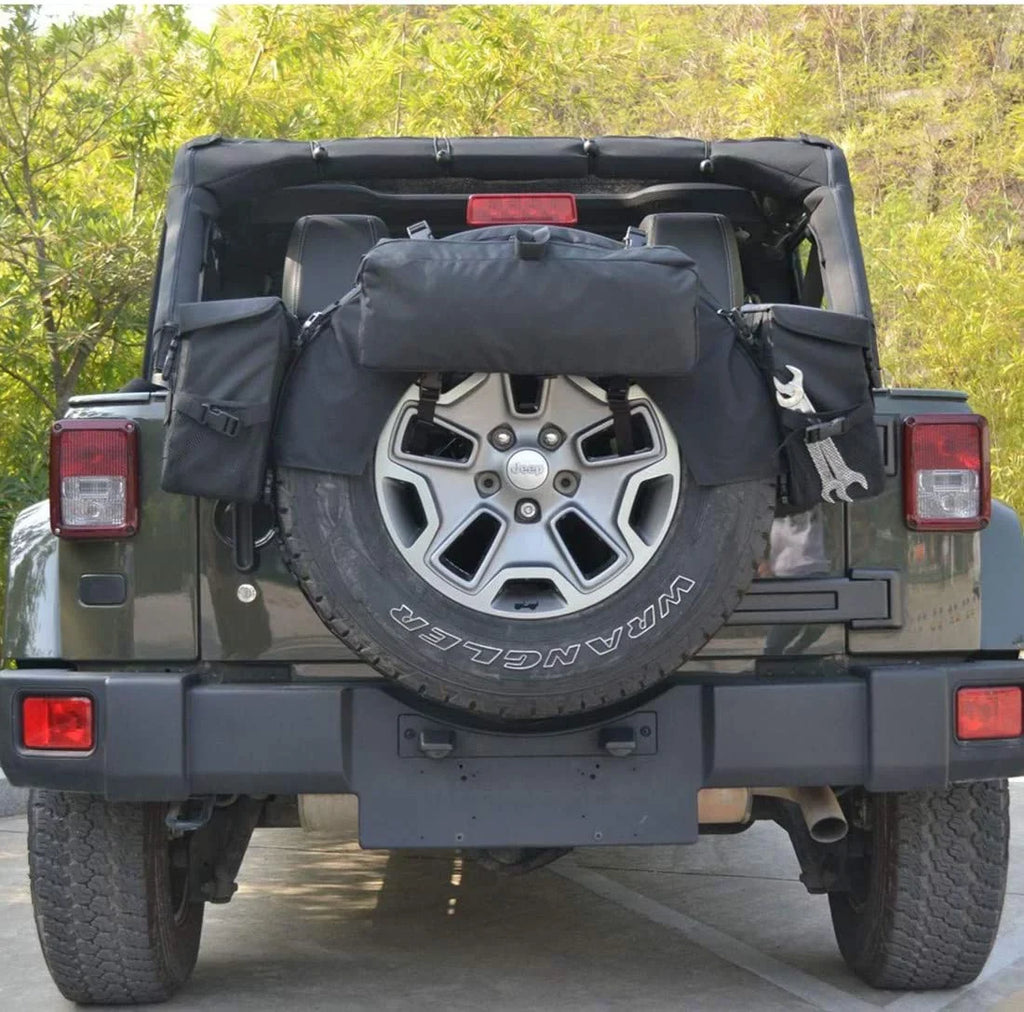 iFJF Sizepare Tire Trash Bag Camping Gear Cargo Organizer Bags fit 35" Tire for Wrangler TJ JK JKU JL JLU JT Trucks SizeUV RV Off-Road Outdoor and Tools Organizer