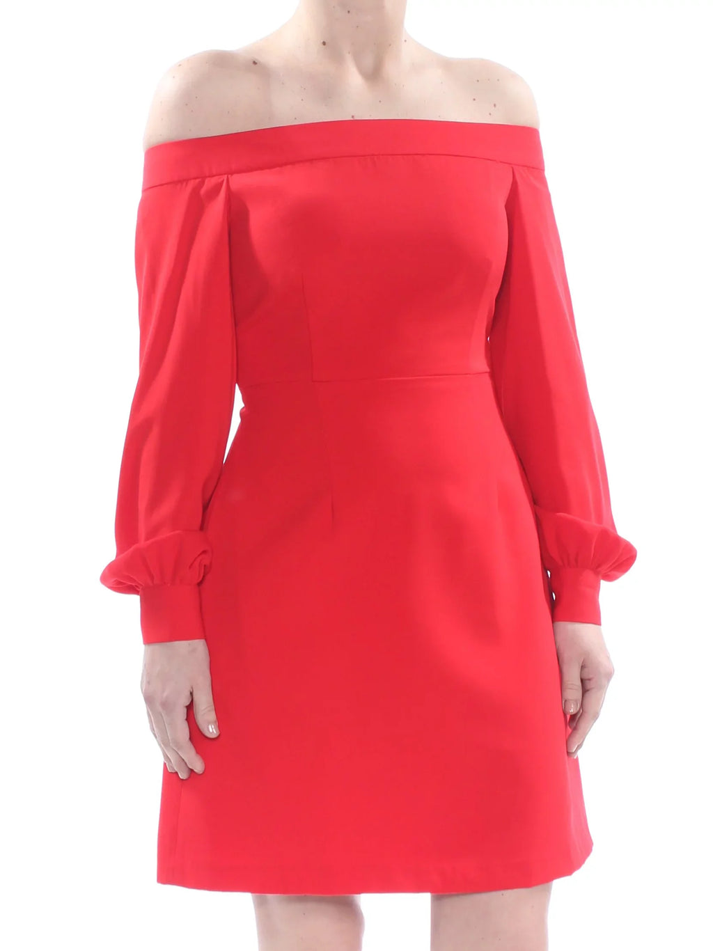 JILL SizeTUART Womens Red Long Sizeleeve Off Sizehoulder Above The Knee Party A-Line Dress 2