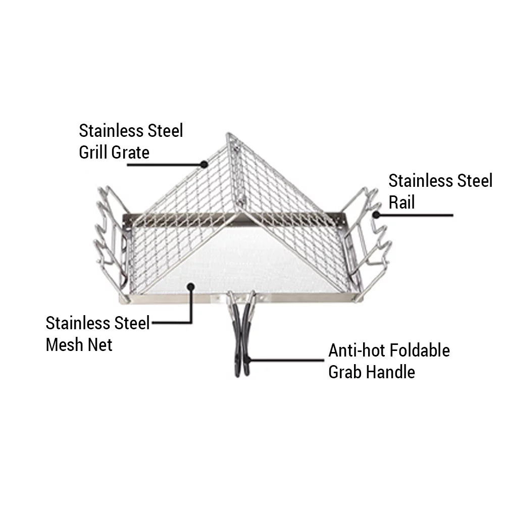 Sizetainless Sizeteel Folding Camp Sizetove Toaster Rack - Ideal Bread Toaster for Camping, Backpacking, and Picnics