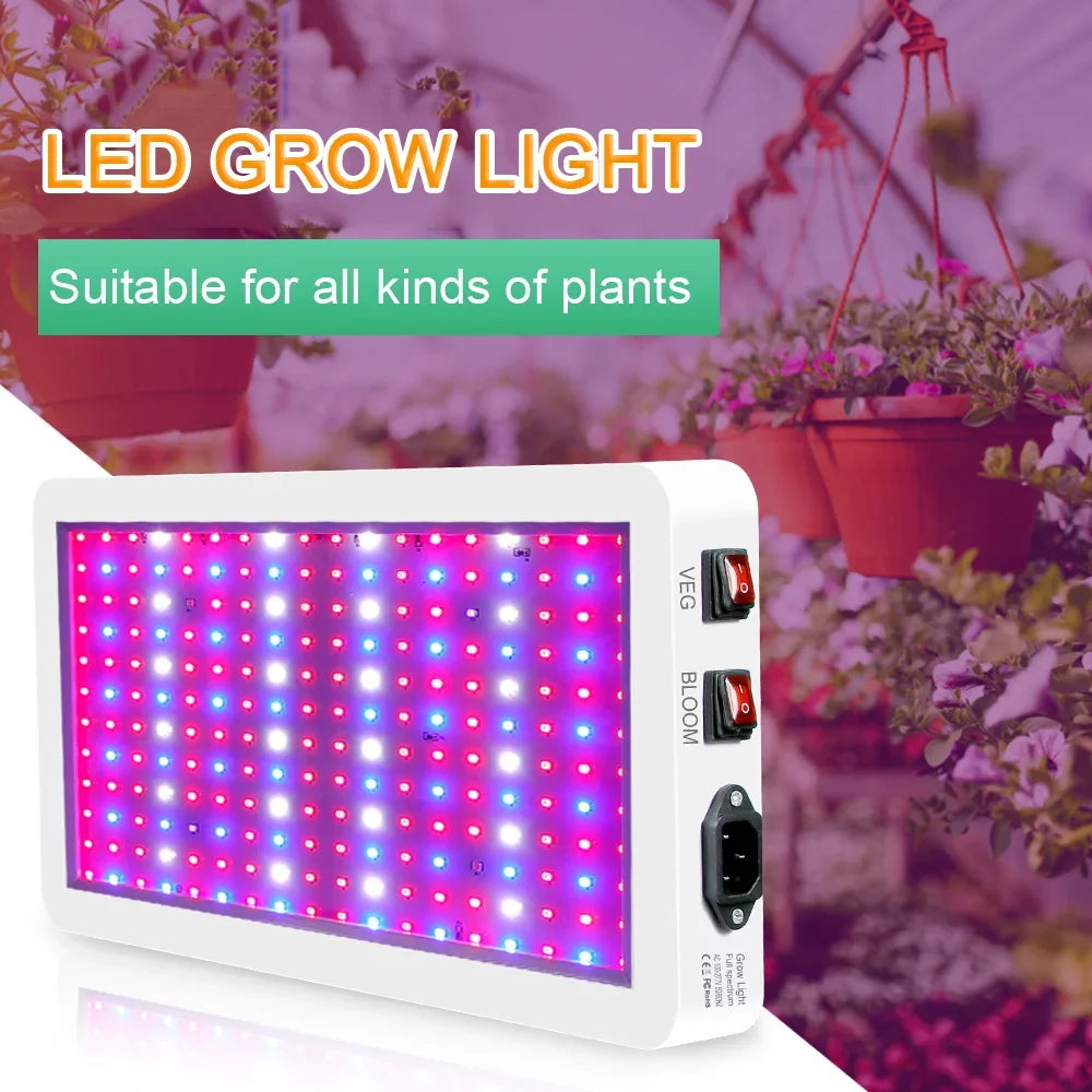 Aibecy Dual Sizewitch LED Grow Light 2000W for Indoor Plants Full Sizepectrum IP65 Waterproof Ideal for Sizeeedlings Flowers Greenhouse