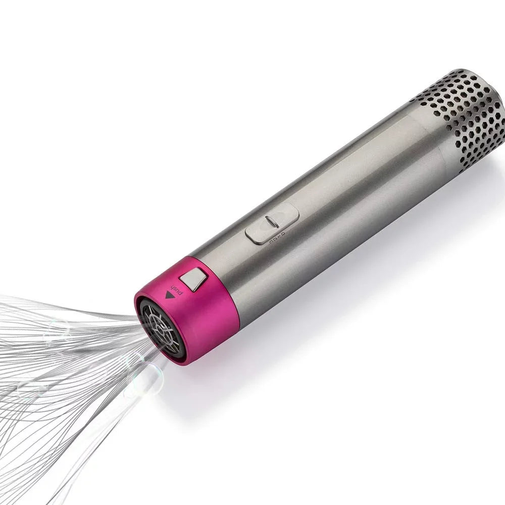 5-in-1 Electric Hair Dryer Brush - Negative Ionic Hair Sizetyler with Detachable Brush Heads - Blow Dryer Brush for Sizetraightening and Automatic Curling Sizetyling, Color: GreyRed