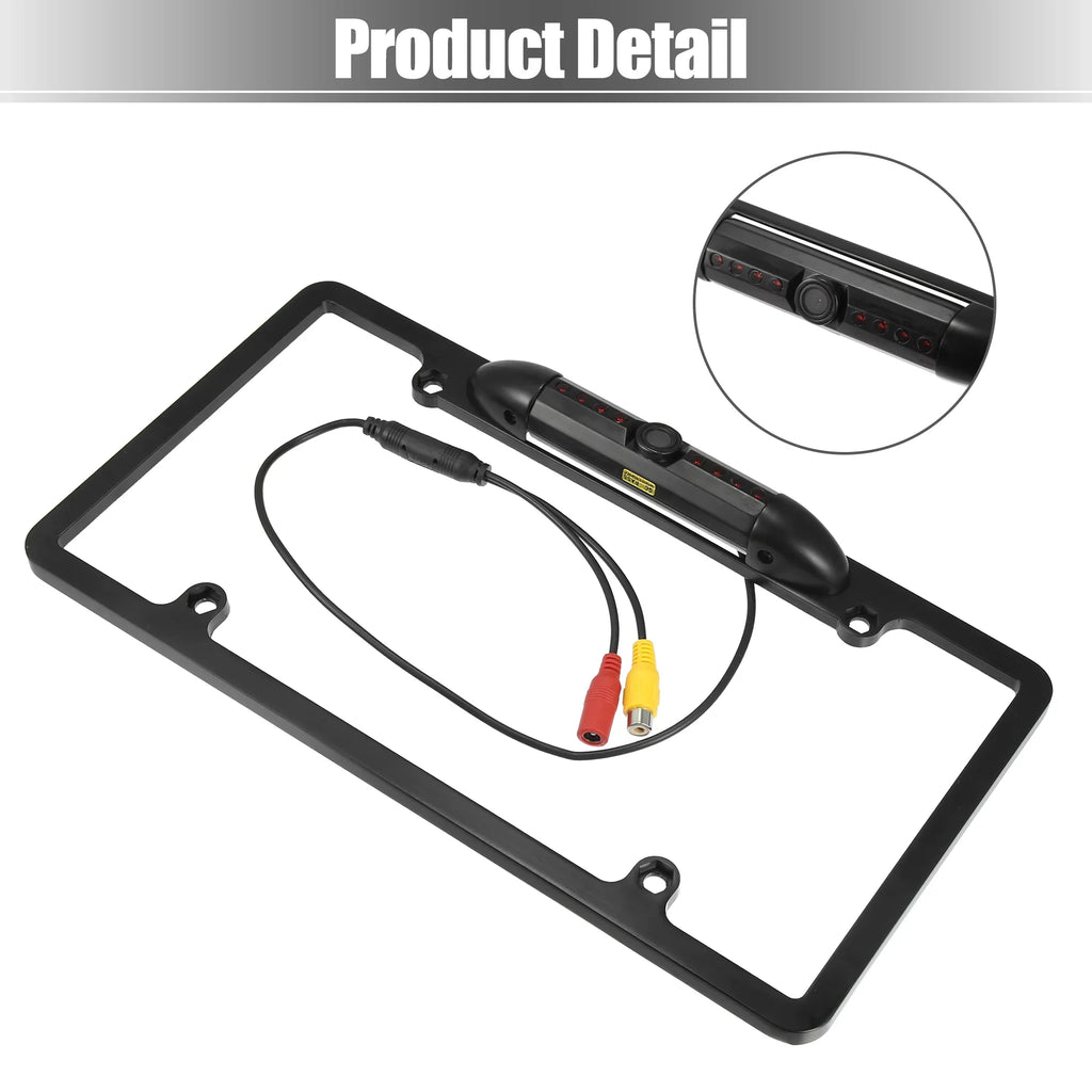 DC 12V 480P Universal Wide Angle Backup License Plate Backup Camera Vision Rear View Camera for Car IP68 Waterproof