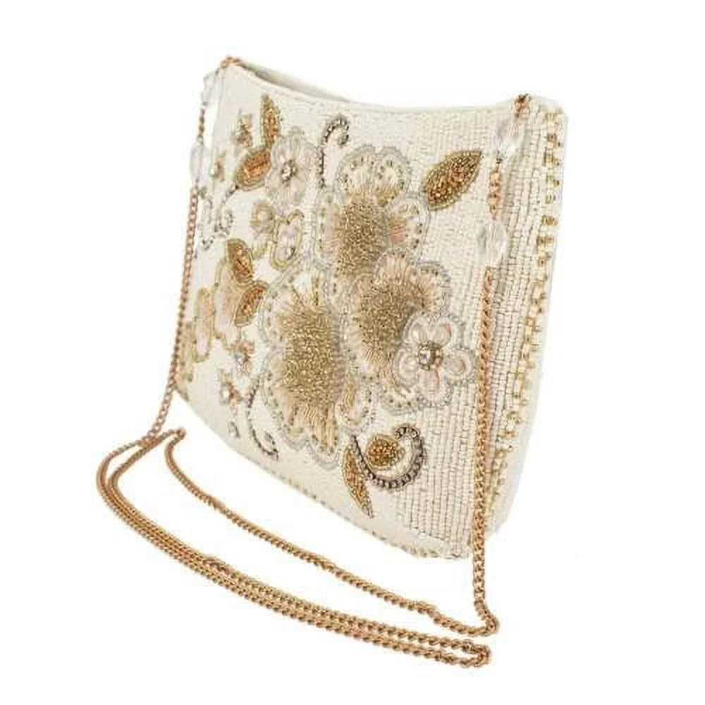 Mary Frances Radiance Crossbody Bridal Clutch Beaded Ivory Bride Handbag Bag NEW