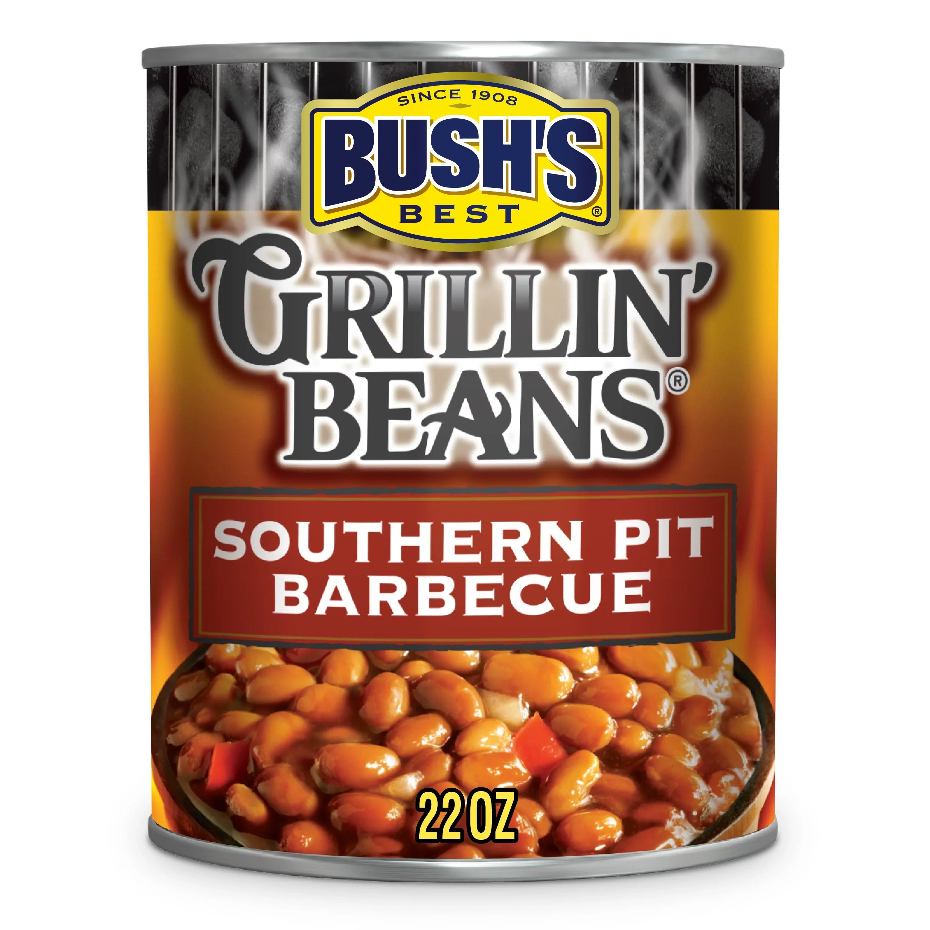 BUSizeH'Size BESizeT Canned Sizeouthern Pit Barbecue Grillin' Beans (Pack of 6), Sizeource of Plant Based Protein and Fiber, Low Fat, Gluten Free, 22 oz
