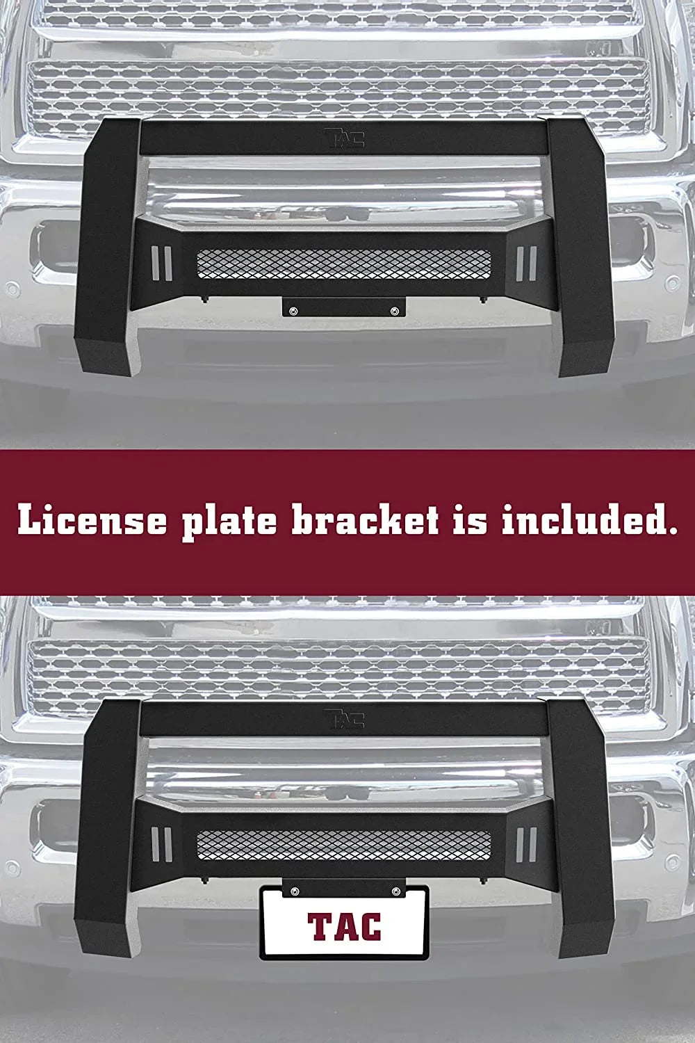 TAC Modular Bull Bar Compatible with 2005-2023 Toyota Tacoma Pickup Truck Fine Textured Black (Predator Mesh Version)