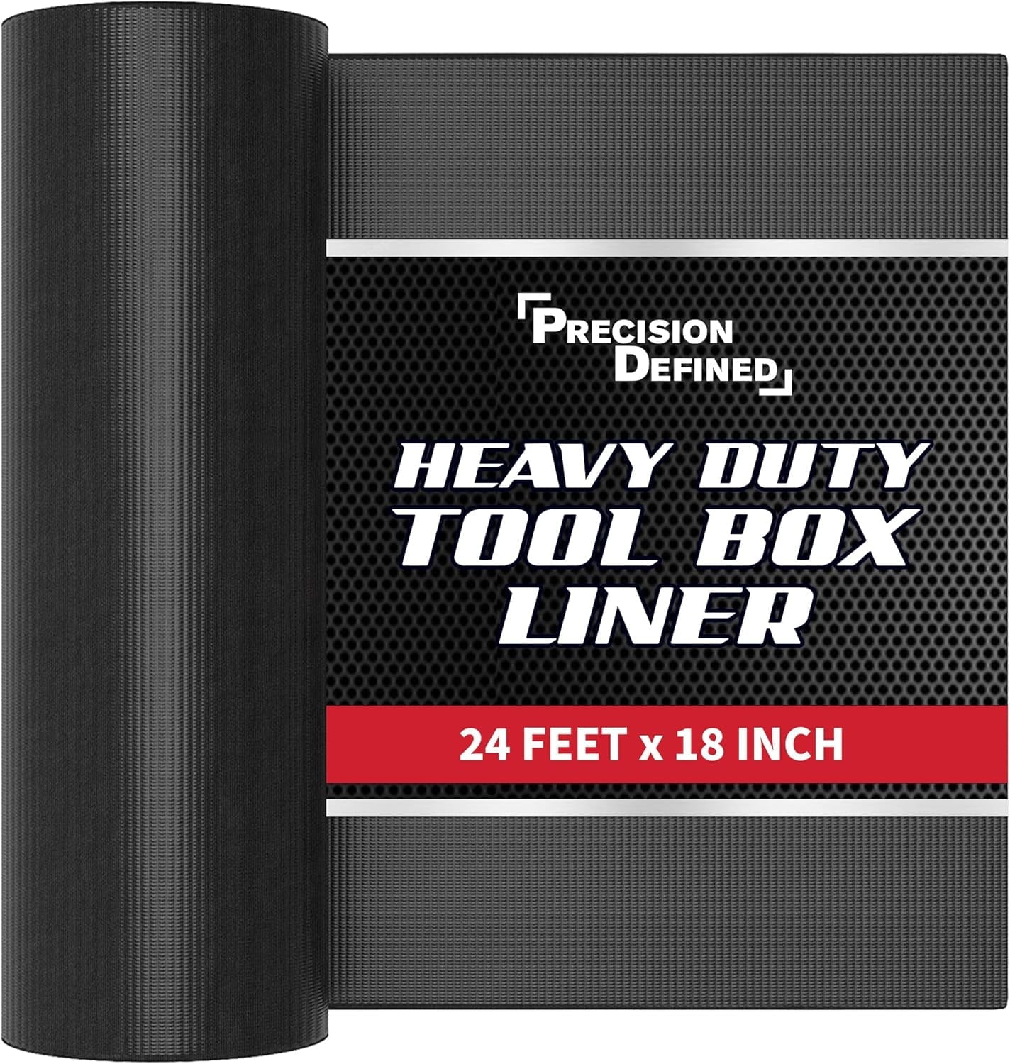 Precision Defined PU Liner Tool Box Liner Professional Grade, 18" x 24 ft, Black