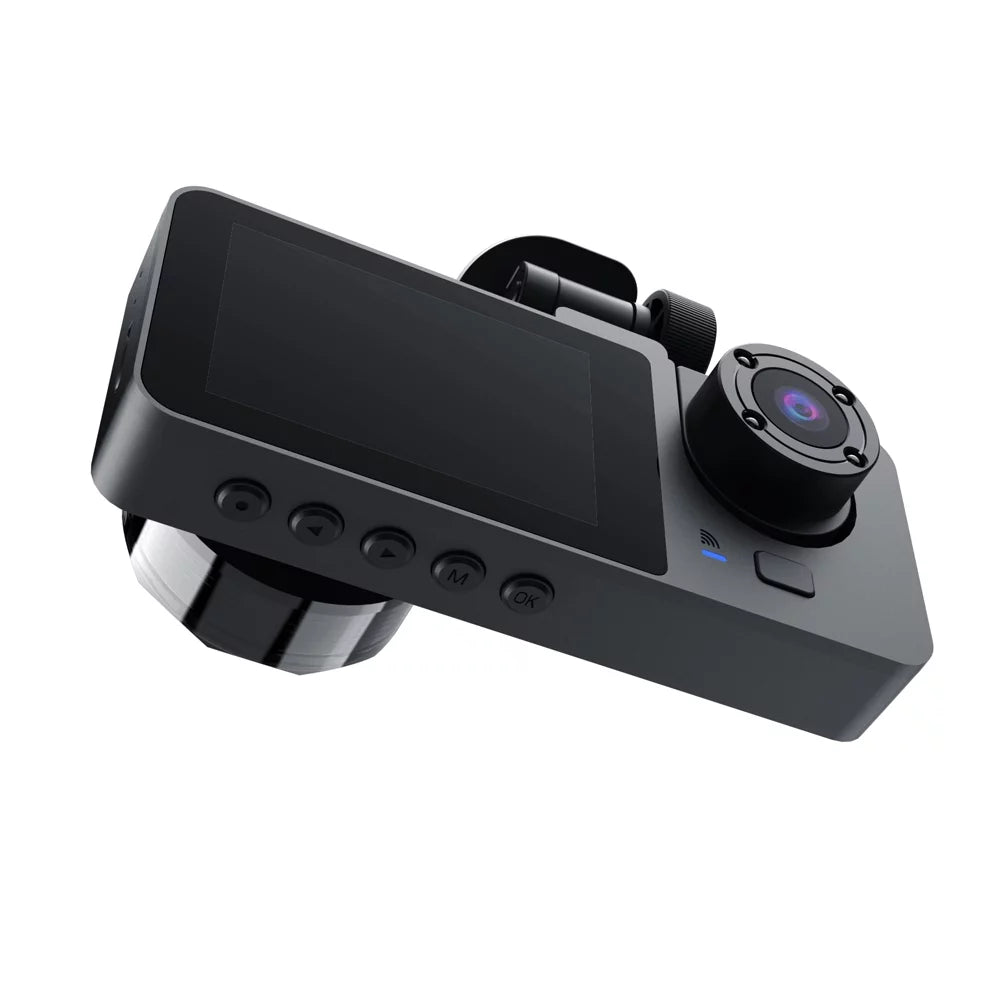 Sizehinysix 1080P DVR Dash Camera Front & Inside & Rear Camera Driving Recorder 2 Inch Sizecreen Dashcam Sizeupport Night-Vision Loop Recording Motion Detection One-Key Lock