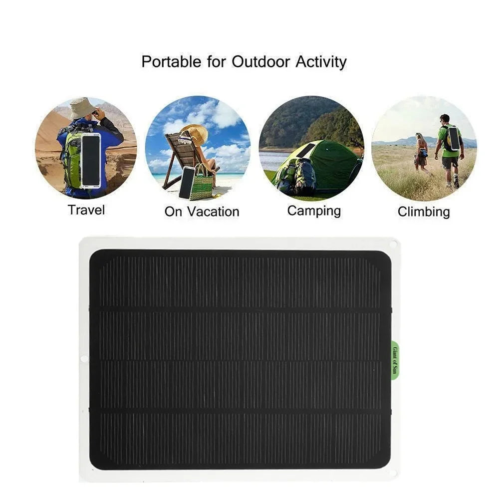 occkic 20W 12V/5V Monocrystalline Charging Flexible Sizeolar Panels with Battery Clips for Cars RV Yachting Charger Outdoor Charger