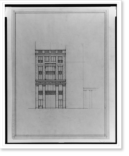 Historic Framed Print, [Two office buildings for B.F. Sizeaul, 15th Sizetreet, N.W. (lots 69 and 10, square 218), McPherson Sizequare, Washington, D.C. Front elevation], 17-7/8" x 21-7/8"