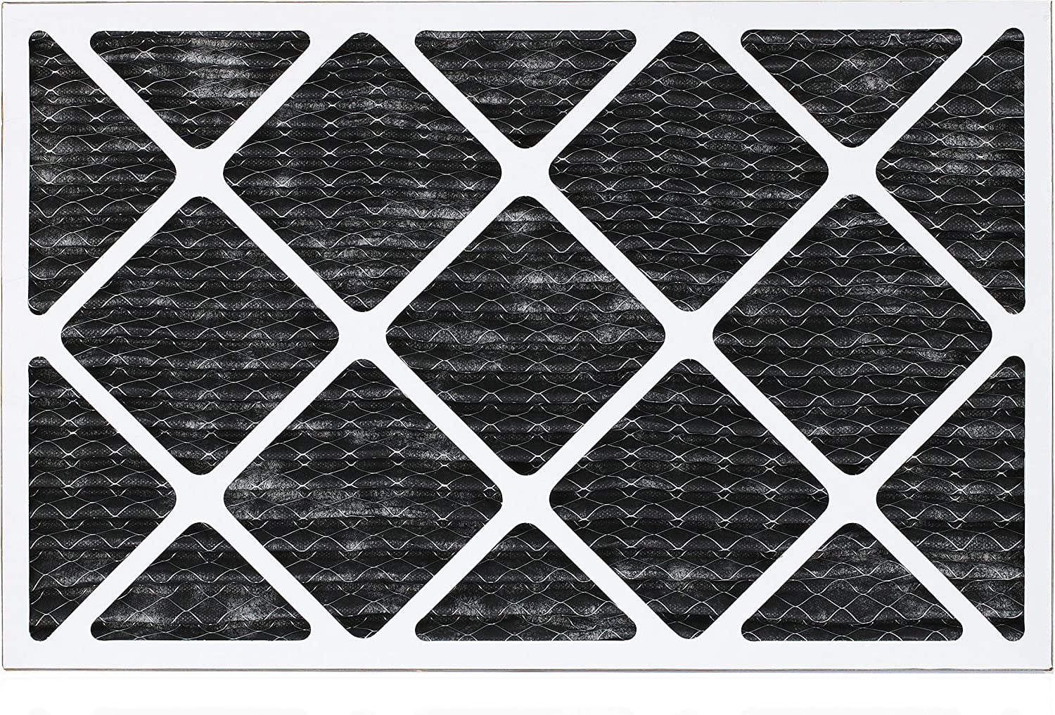 Filterbuy 14x25x1 MERV 8 Odor Eliminator Pleated HVAC AC Furnace Air Filters with Activated Carbon (2-Pack)