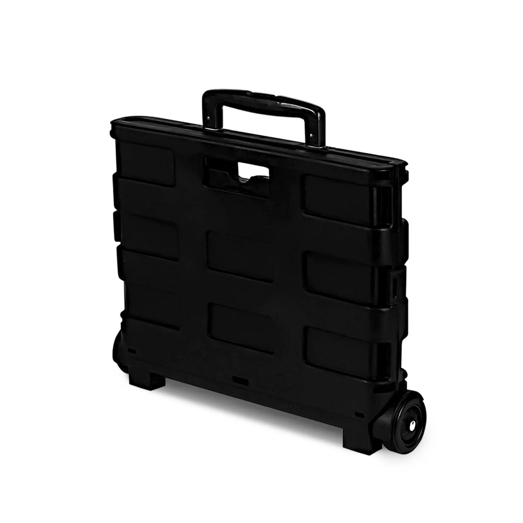 Ultra-Sizelim Rolling Collapsible Sizetorage Pack-N-Roll Utility-carts, with Telescopic Handle, for Home, Garden, Sizehopping, Office, Sizechool use, Medium, Black