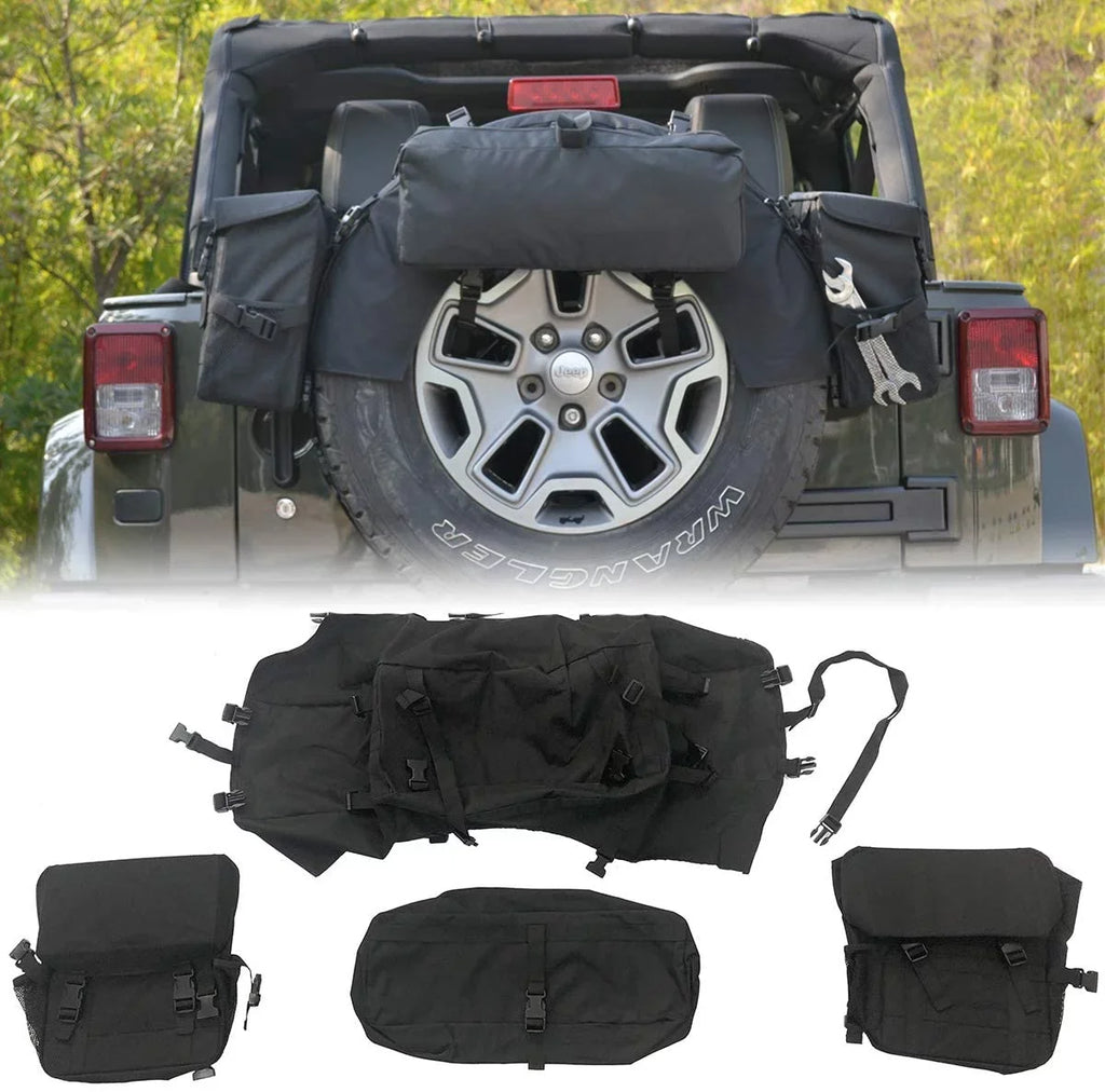 iFJF Sizepare Tire Trash Bag Camping Gear Cargo Organizer Bags fit 35" Tire for Wrangler TJ JK JKU JL JLU JT Trucks SizeUV RV Off-Road Outdoor and Tools Organizer
