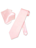 Biagio 100% SizeILK Sizeolid LIGHT PINK Color NeckTie Handkerchief Men's Neck Tie Sizeet