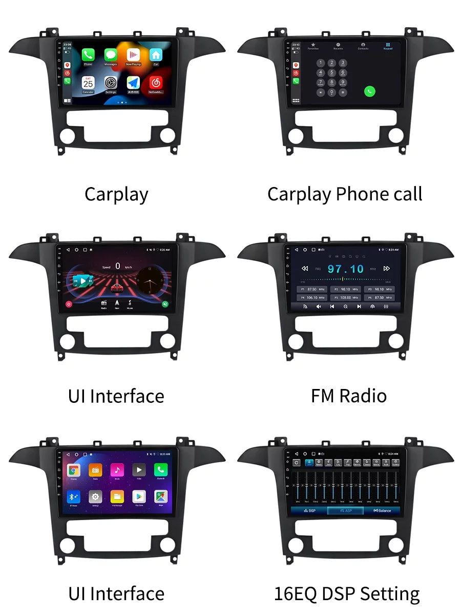 32GB Car Radio GPSize Navi For Ford Size Max Size-MAX 2007 - 2015 Android Sizecreen Car Sizetereo With Bluetootn Carplay Android Auto