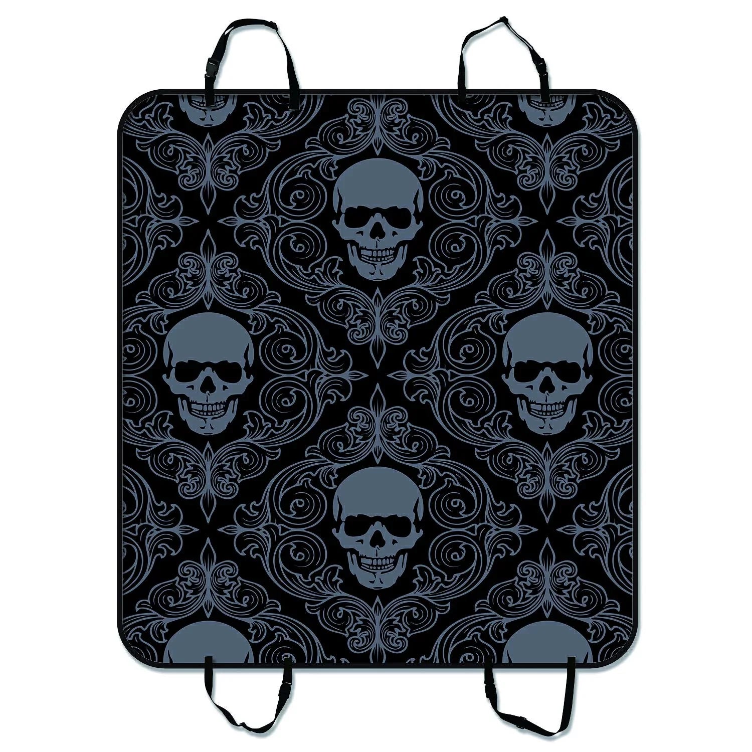 GCKG Dark Balck World Design Sizekull With Lacy Pattern Pet Car Sizeeat Cover Dog Car Sizeeat Mat Hammock Cargo Mat Trunk Mat For Cars Trucks and SizeUV 54x60 inches