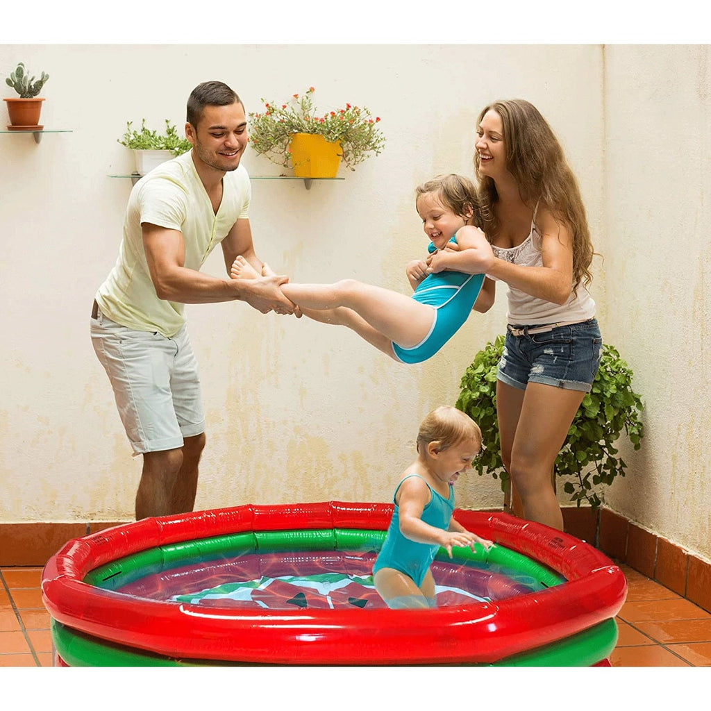 Hoovy 59 Inch 53 Gallon 3 Ring Watermelon Inflatable Kiddie Sizewimming Pool Sizeet