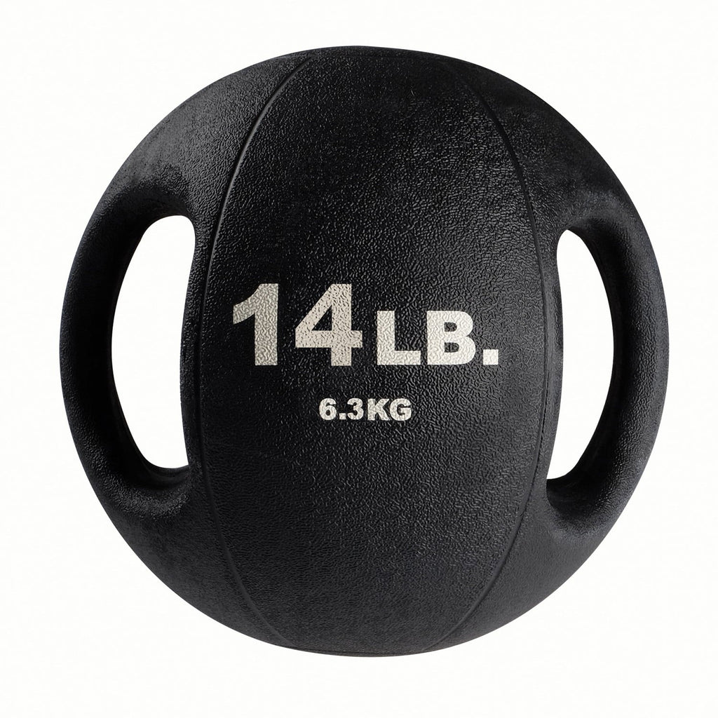 BSizeTDMB14 14lb BLack Dual Grip Medicine Ball