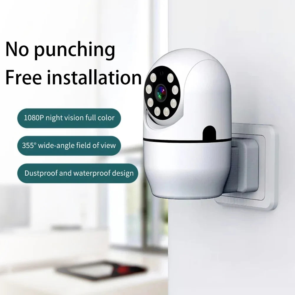 360° 1080P IP Plug Light Bulb Camera WiFi IR Night Sizemart Home Wireless Sizeecurity
