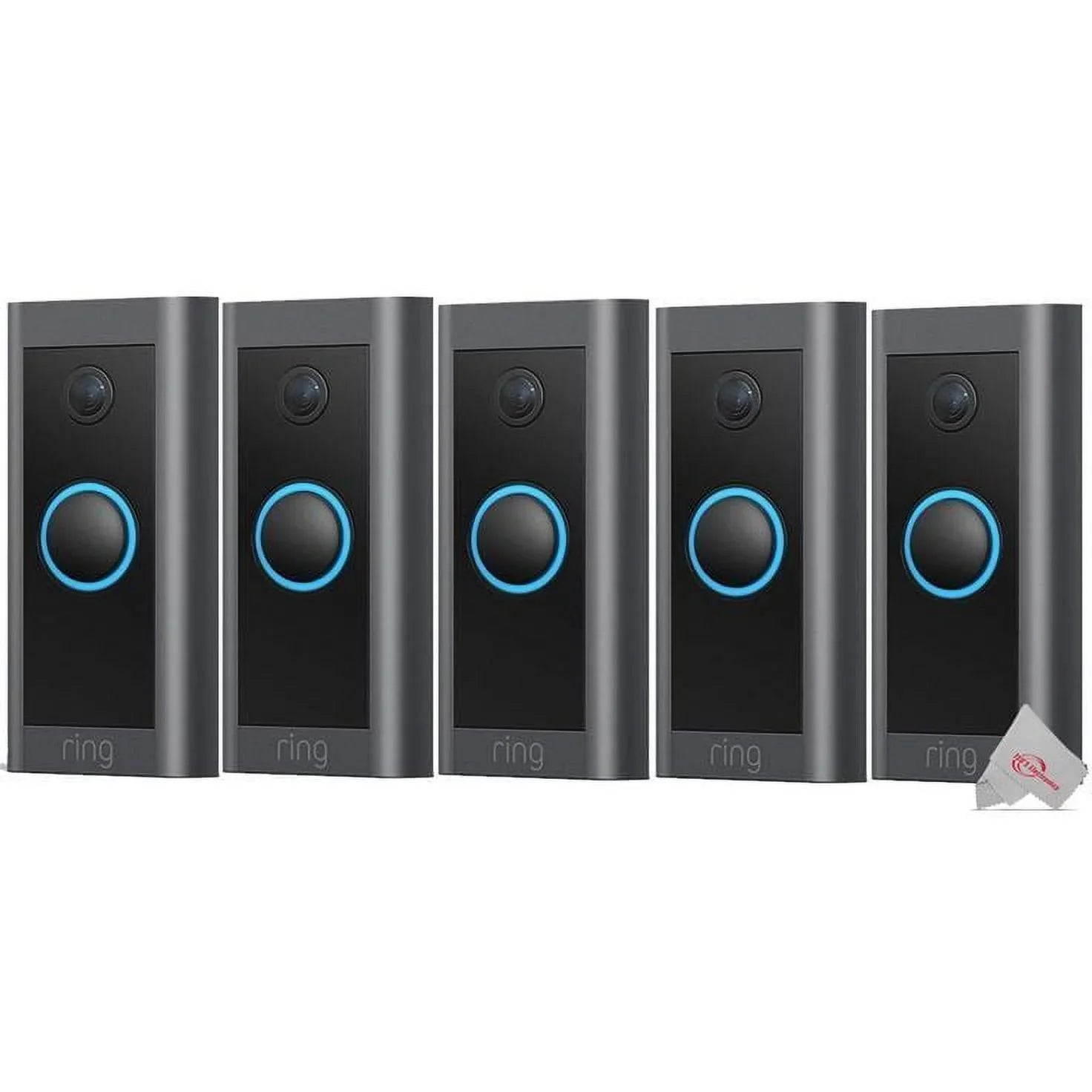 5x 1080p Wired HD Video Doorbell Black