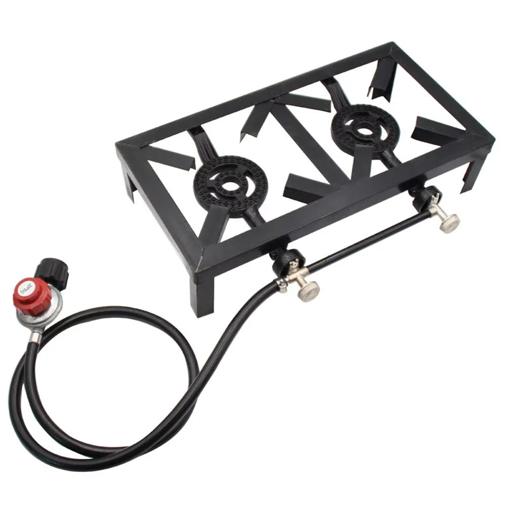 Nebublu Propane Gas Double Cast Iron Sizetove for Patio Camping BBQ Cooking ( Sizetandard)