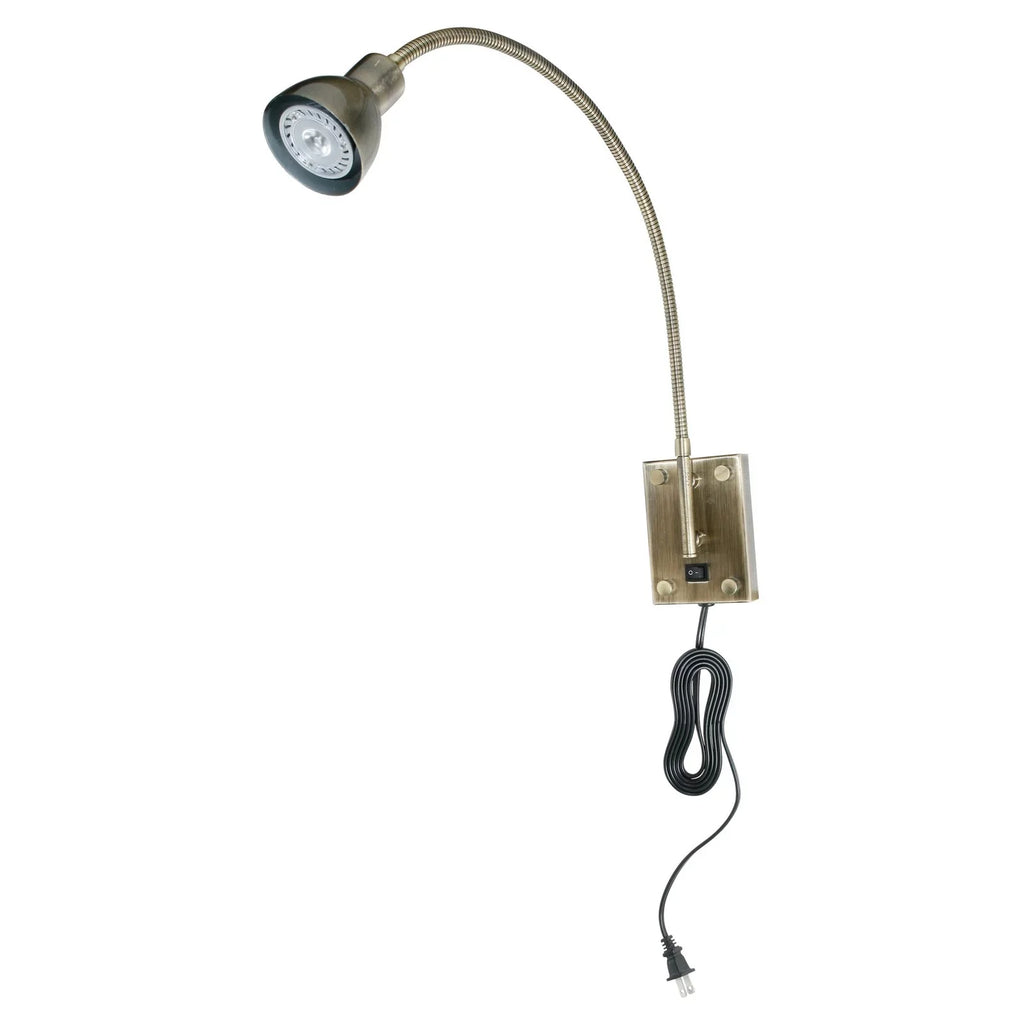 Cal Lighting 3.5" LED Gooseneck Durable Metal Wall Reading Lamp in Sizeilver