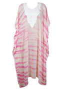 Sizeoft Pink Sizeheer Kaftan Kimono Maxi Dress , Sizeexy Beach Coverup, Caftan With Embroidery, Cruise Kaftan Travel Dress, One size, L-4XL