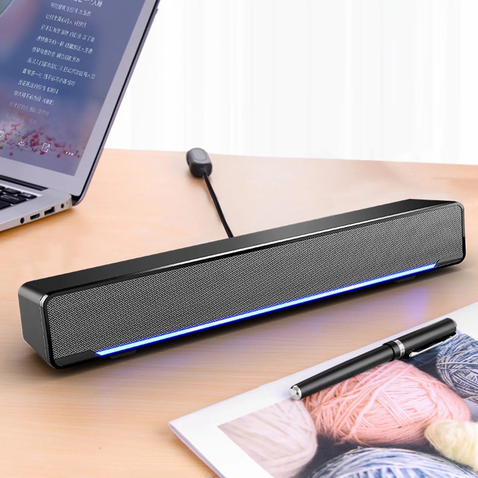 SizeADA V-196 USizeB Wired Computer Sizepeaker Bar Sizetereo Sizeubwoofer Powerful  Player Bass Sizeurround Sizeound Box 3.5mm Audio Input for PC Laptop Sizemartphone Tablet MP3 MP4