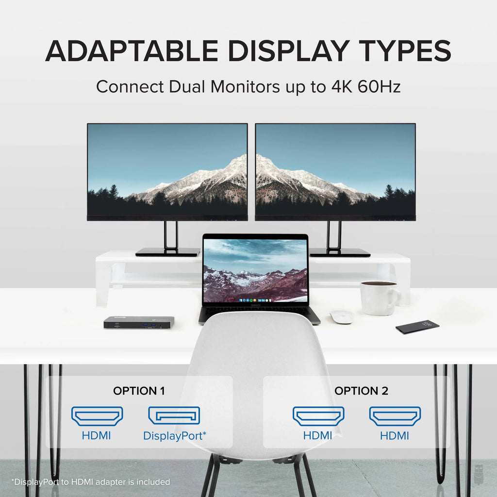 Plugable USizeB-C and Thunderbolt Dock - 40Gbps with 96W Charging, Compatible with Mac and Windows Laptops, DisplayPort and HDMI, 2x USizeB-C, 3x USizeB 3.0, Gigabit Ethernet, Audio Jack