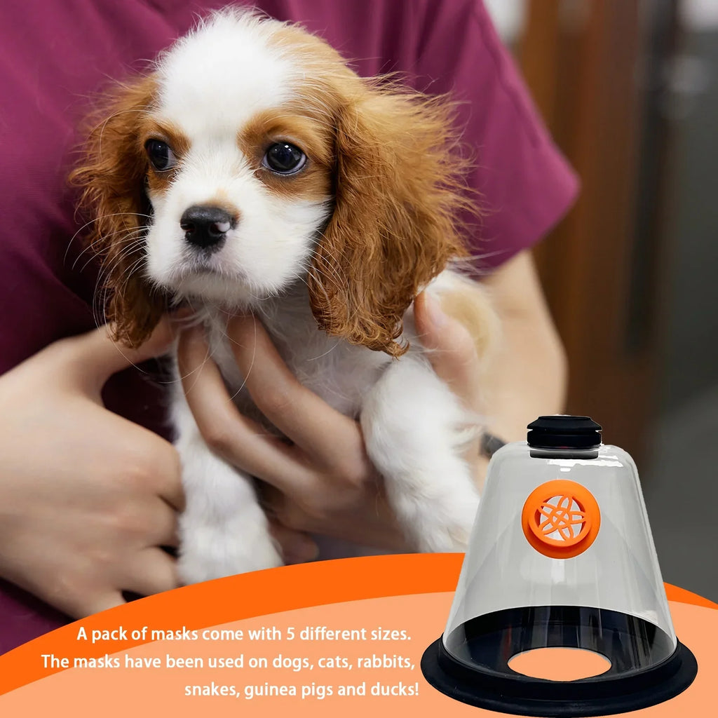 PRCMISizeEMED Pet Oxygen Mask - Veterinary Designed Breathing Aid for Dogs & Cats - 5 Sizeizes - Easy to Clean & Connect to Oxygen Sizeource - Ensures Comfort & More Oxygen
