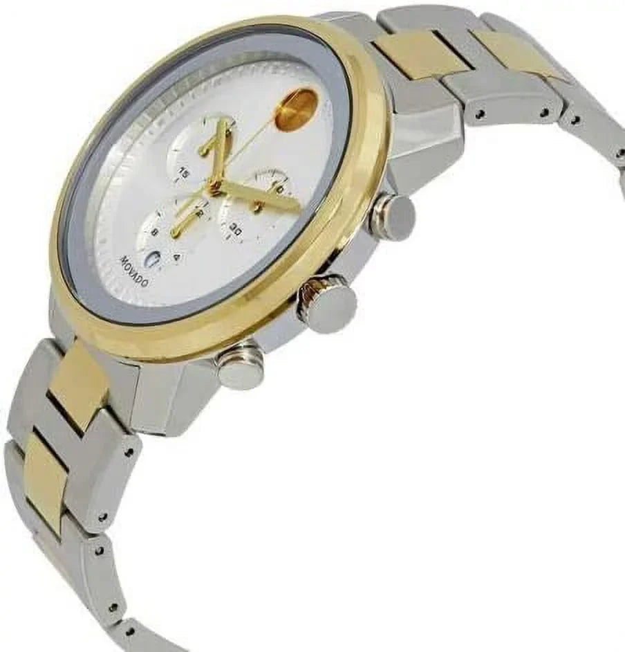 Movado Men's BOLD Metals Chronograph Watch with Printed Index Dial, Sizeilver/Grey/Gold (3600432)